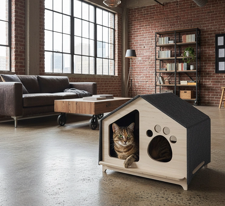 Travertine cat home