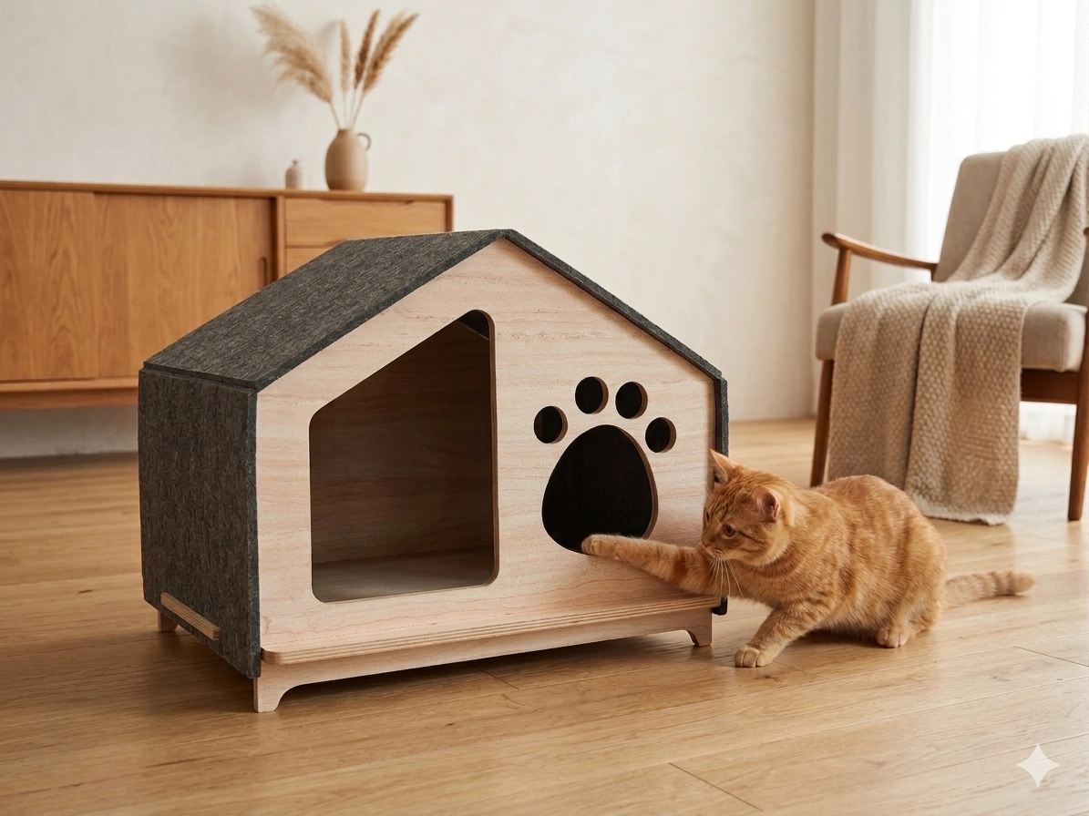 Travertine cat home